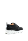 Wonders Perforated Leather Lace Up Platform Trainer, Black