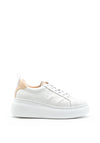 Wonders Leather Lace Up Platform Trainer, Off White