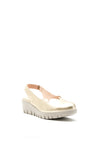 Wonders Sling Back Wedge Shoe, Gold