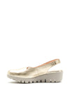 Wonders Sling Back Wedge Shoe, Gold