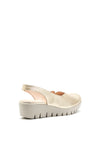 Wonders Sling Back Wedge Shoe, Gold