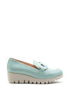Wonders Leather Wedge Loafer, Duck Egg