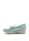 Wonders Leather Wedge Loafer, Duck Egg