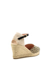 Wonders Woven Pattern High Wedge Sandal, Black Multi