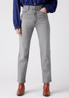 Wrangler Womens Wild West High Rise Straight Jeans, Cloud Grey