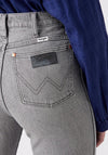 Wrangler Womens Wild West High Rise Straight Jeans, Cloud Grey