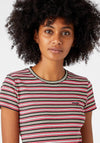 Wrangler Womens Slim Ribbed Striped T-Shirt, Multi