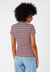 Wrangler Womens Slim Ribbed Striped T-Shirt, Multi