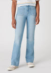 Wrangler Womens Retro Flare Jeans, Clear Blue