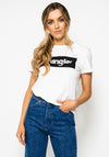 Wrangler Womens Logo T-Shirt, Off White & Black
