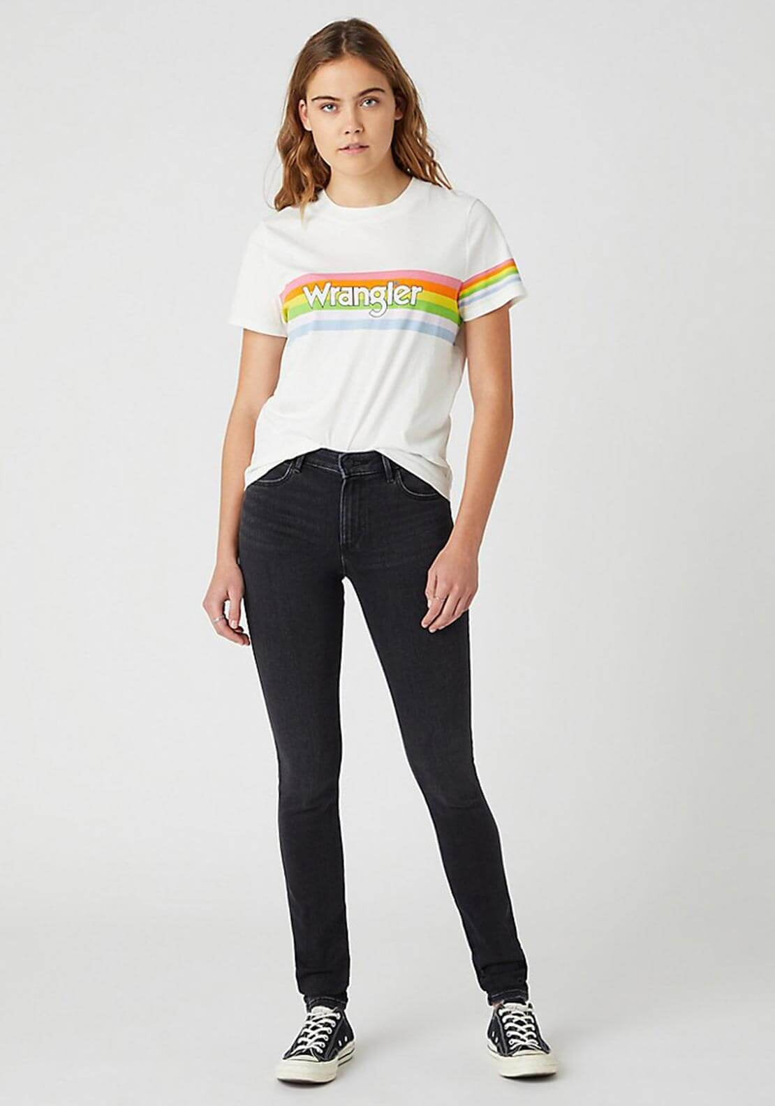Wrangler Regular Rib Striped T-Shirt, White Multi