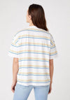 Wrangler High Rib Girlfriend Striped T-Shirt, White Multi