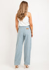 Wrangler High Rise Striped Barrel Leg Jeans, Blue & White