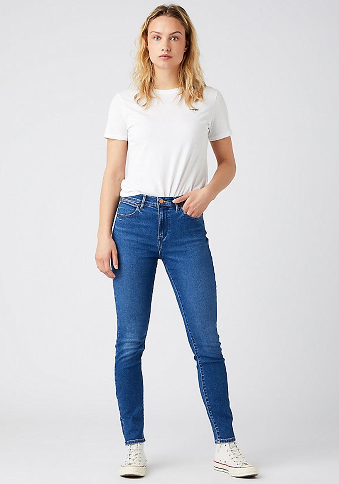 Wrangler High Rise Skinny 630 Jeans, Camellia Medium Blue