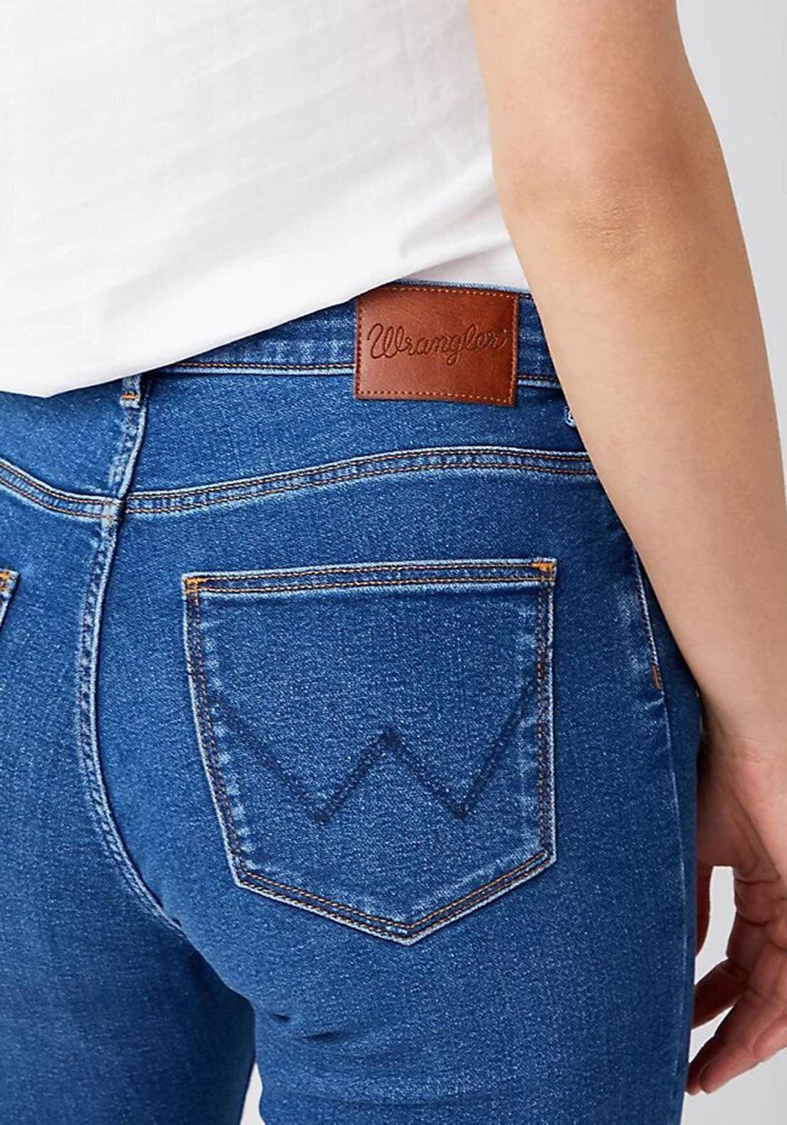 Wrangler High Rise Skinny 630 Jeans, Camellia Medium Blue