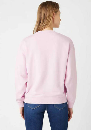 Wrangler Retro Logo Crew Neck Sweater, Pink