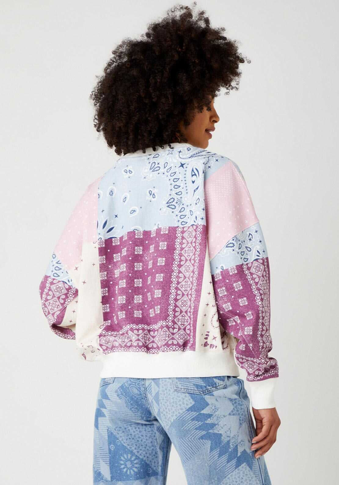 Wrangler Relaxed Patchwork Sweater, Amaranth