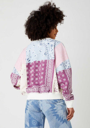 Wrangler Relaxed Patchwork Sweater, Amaranth