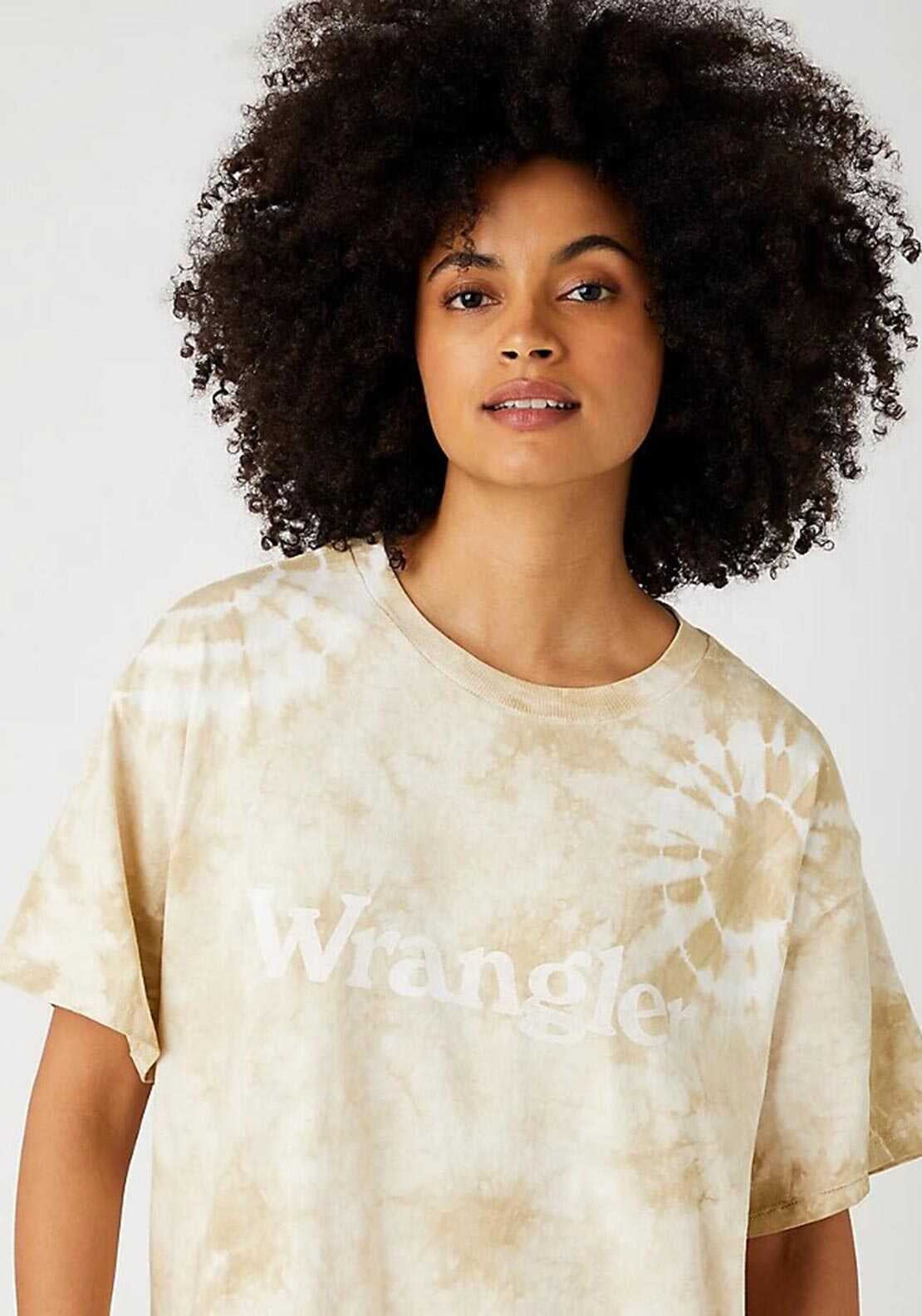 Wrangler Tie Dye Oversized T-Shirt, Papyrus
