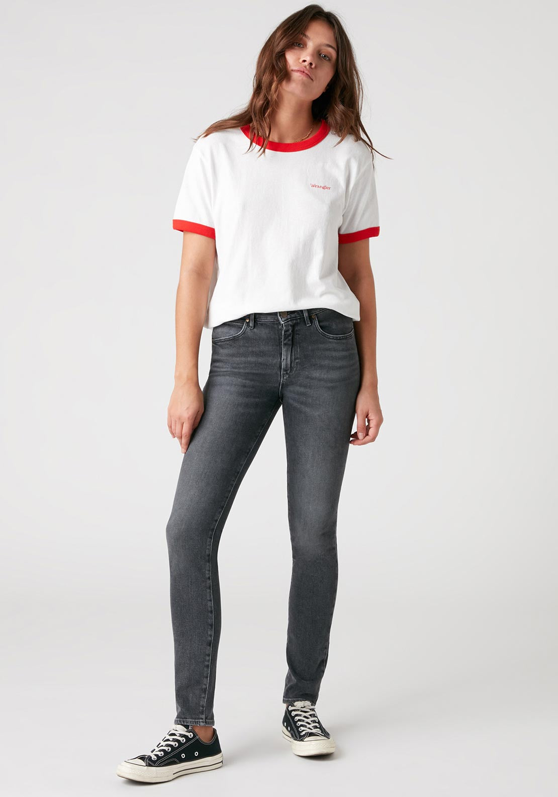 Wrangler Relaxed Ringer T-Shirt, Flame Red