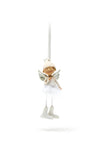 Verano Angel with Feather Skirt Hanging Decoration, White