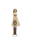 Verano Christmas Girl Holding Wreath, White