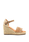 Xti Woven Knit Espadrille Wedge Sandals, Rose Gold