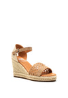 Xti Woven Knit Espadrille Wedge Sandals, Rose Gold