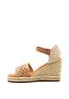 Xti Woven Knit Espadrille Wedge Sandals, Rose Gold