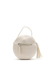 Xti Woven Front Round Crossbody Bag, Beige
