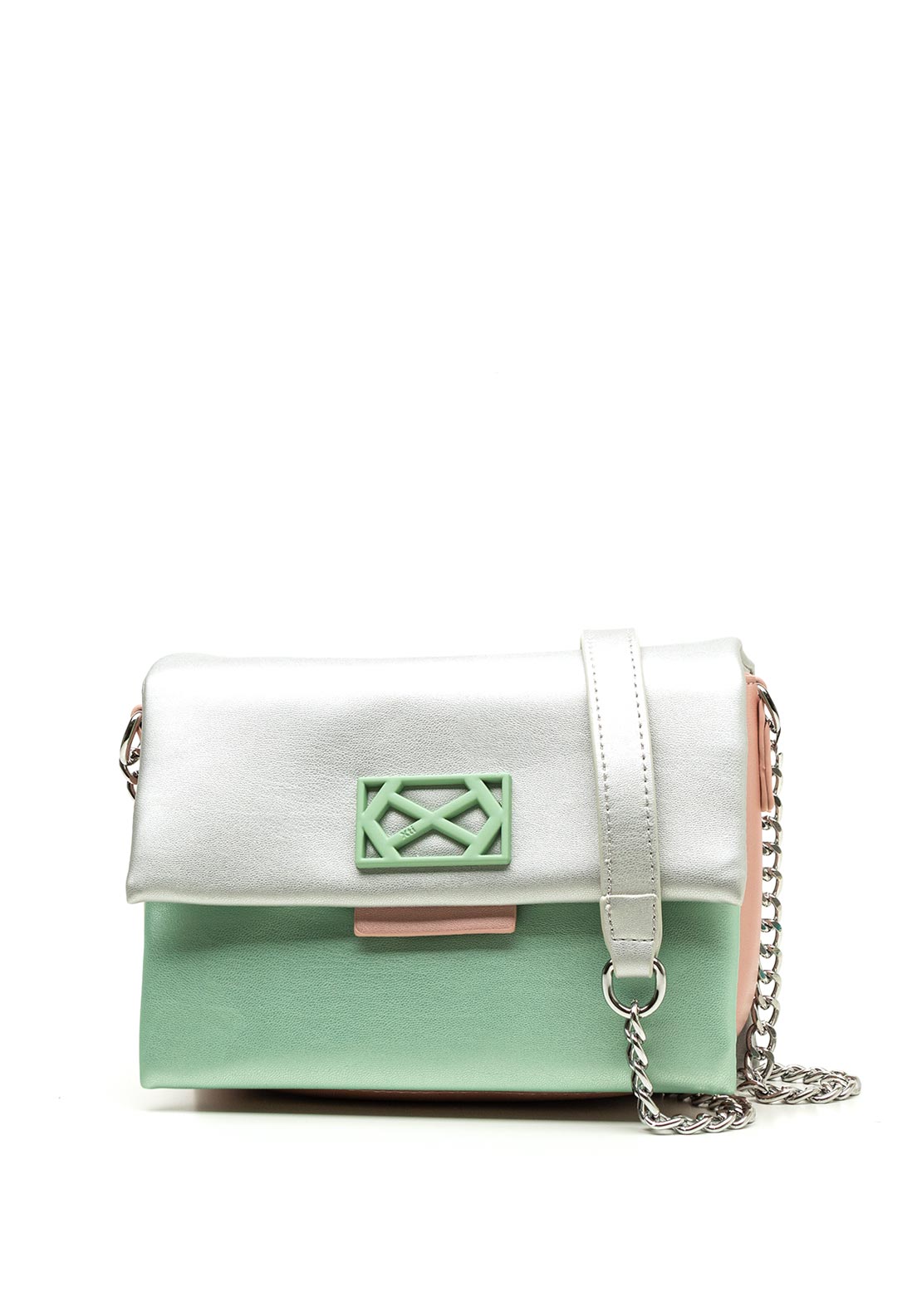 Xti Colour Block Small Crossbody Bag, Silver