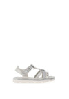 Xti Girls Glitter Velcro Strap Sandals, Silver