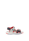 Xti Boys Velcro Strap Sandals, Grey and Red
