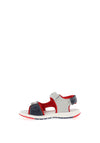 Xti Boys Velcro Strap Sandals, Grey and Red
