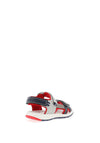 Xti Boys Velcro Strap Sandals, Grey and Red