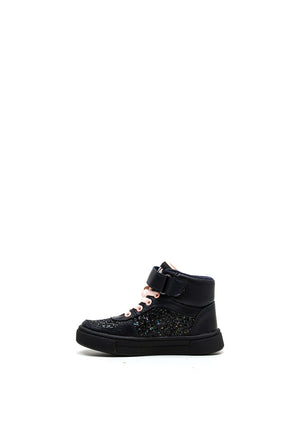 Xti Girls Faux Leather Sequin Boot, Navy
