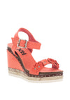Xti Womens Flower Wedged Sandals, Coral