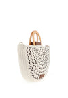 XTI Weaved Half Moon Medium Satchel Bag, Beige