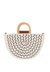 XTI Weaved Half Moon Medium Satchel Bag, Beige