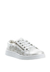 Xti Girls Laser Cut out Zip Trainers, Silver