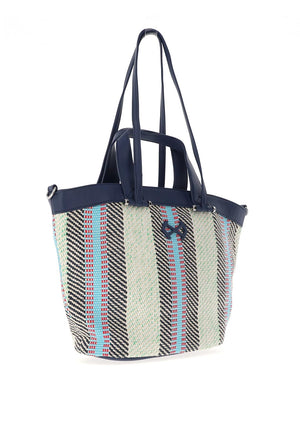Xti Woven Medium Shoulder Tote Bag, Navy