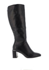 Tamaris Leather Chunky Block Heel Long Boots, Black
