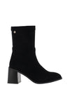 Xti Womens Faux Suede Block Heeled Boots, Black