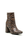 Xti Snake Print Ankle Boot, Brown