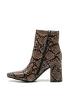 Xti Snake Print Ankle Boot, Brown