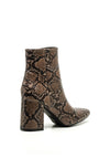Xti Snake Print Ankle Boot, Brown
