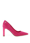 Xti Faux Suede Pointed Toe Court Shoes, Fuchsia