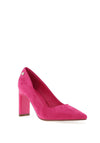 Xti Faux Suede Pointed Toe Court Shoes, Fuchsia