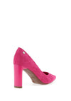 Xti Faux Suede Pointed Toe Court Shoes, Fuchsia
