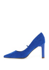 Xti Faux Suede Pointed Toe Court Shoes, Blue